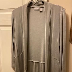 CHICO’S TRAVELERS SIZE 1 GREY JACKET